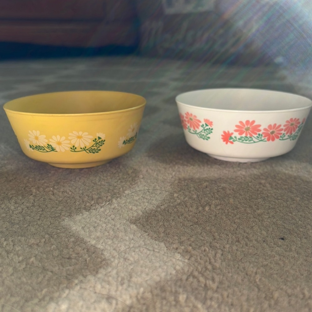 Set of vintage margarine tubs